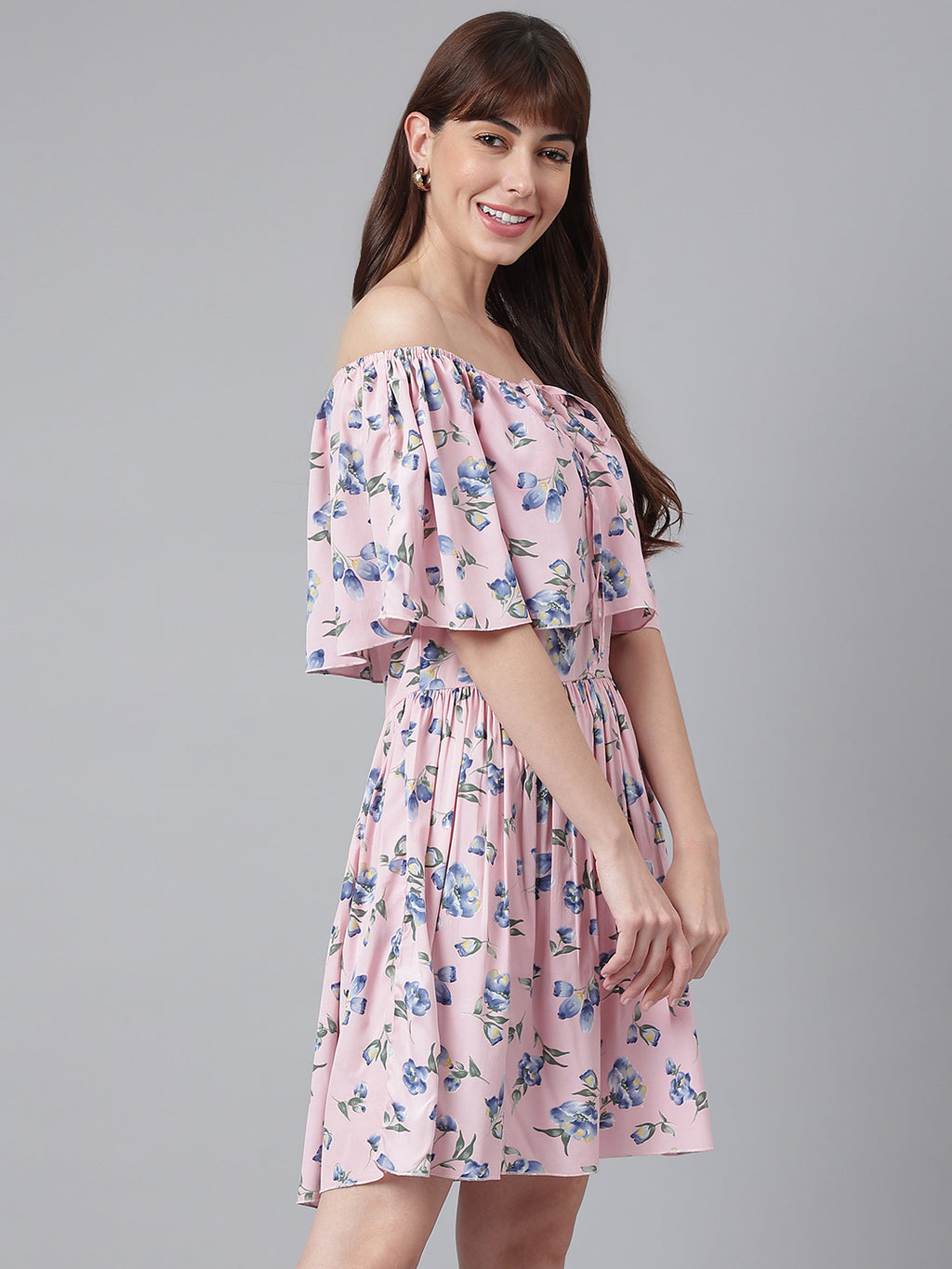 FLAMBOYANTTREND Floral Off-Shoulder Dress By Flamboyant Dress