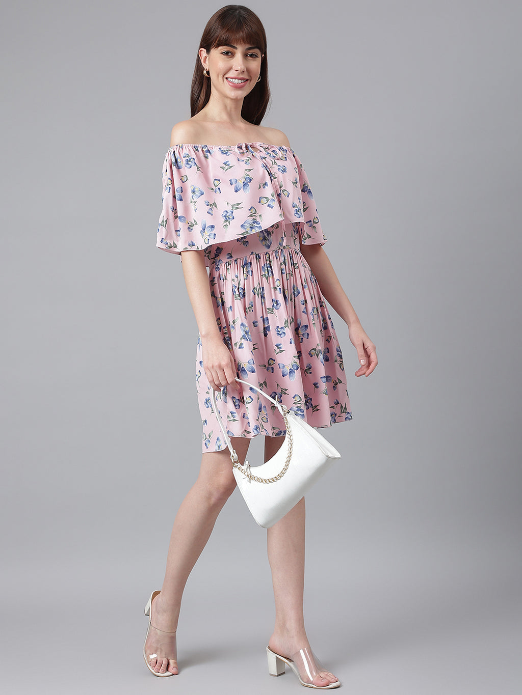 FLAMBOYANTTREND Floral Off-Shoulder Dress By Flamboyant Dress