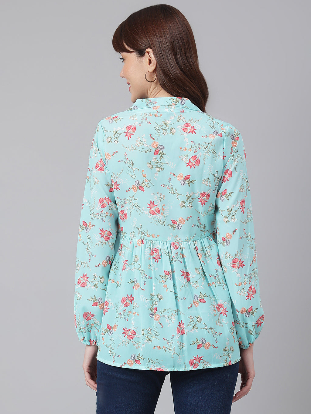 FLAMBOYANTTREND Floral Peplum Top By Flamboyant Tops