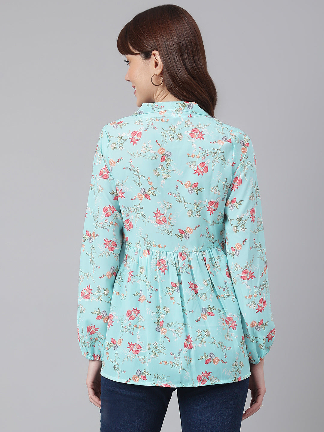 FLAMBOYANTTREND Floral Peplum Top By Flamboyant Tops