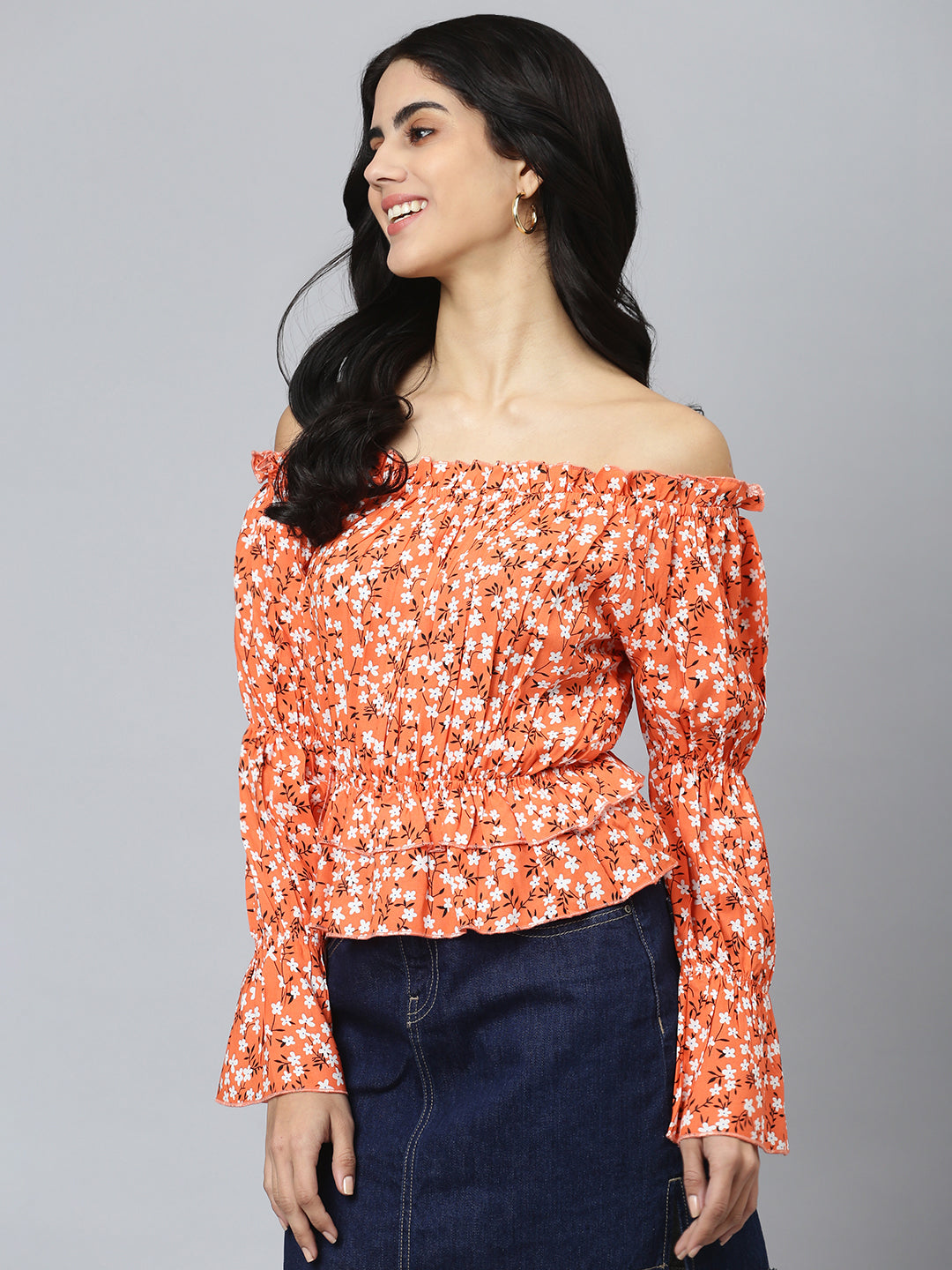 FLAMBOYANTTREND Floral Print Casual Top By Flamboyant Top