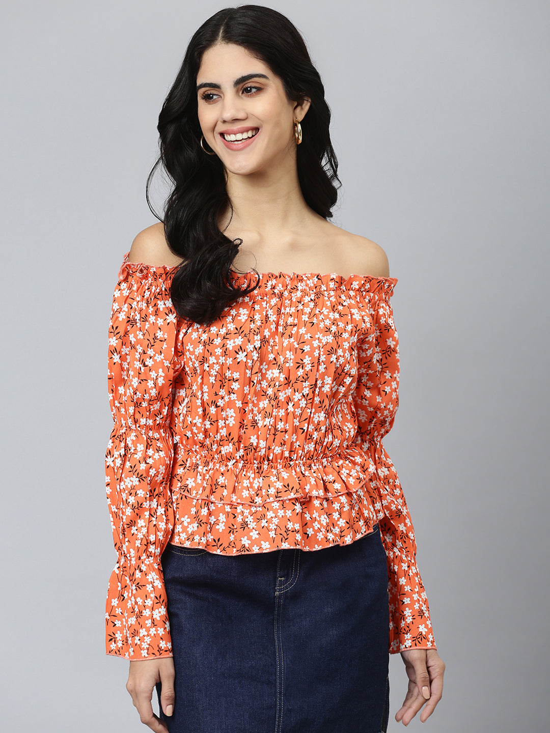 FLAMBOYANTTREND Floral Print Casual Top By Flamboyant Top