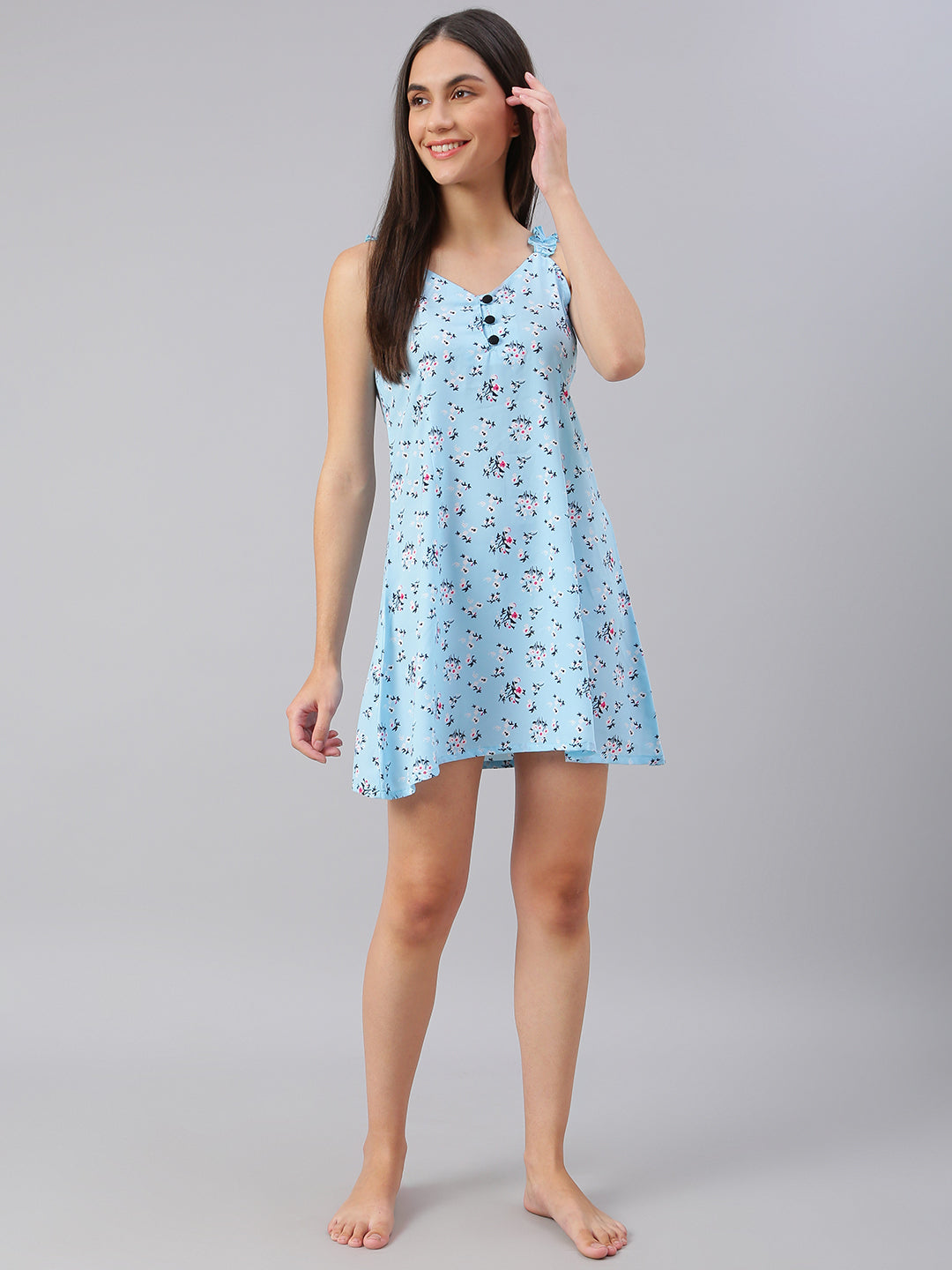 FLAMBOYANTTREND Floral Print Night Dress By Flamboyant Night Dress