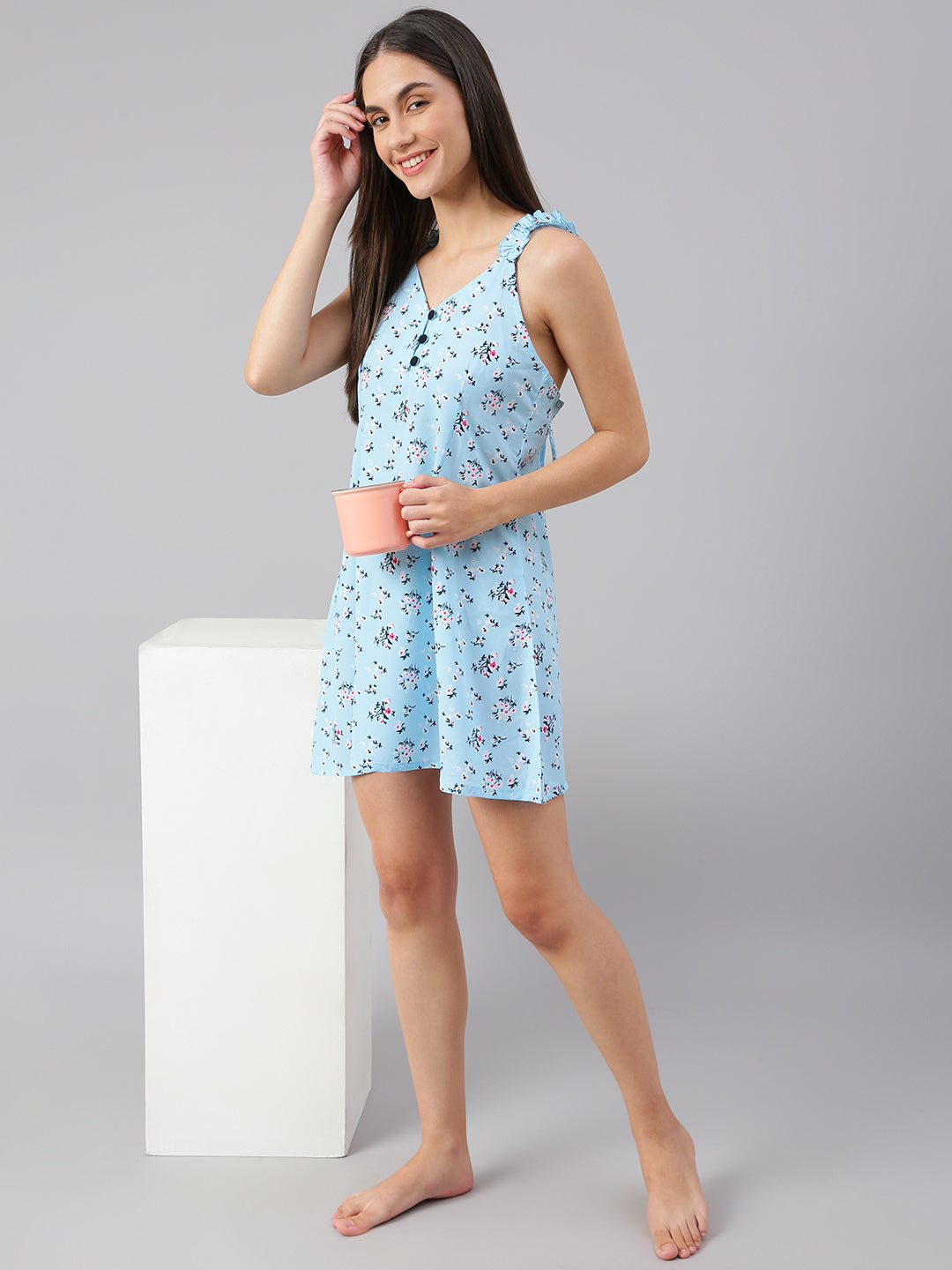 FLAMBOYANTTREND Floral Print Night Dress By Flamboyant Night Dress