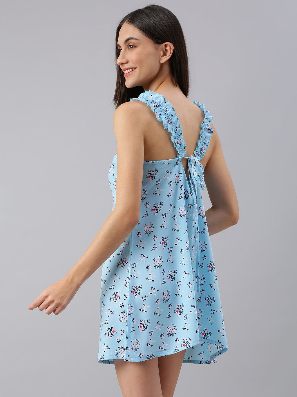 FLAMBOYANTTREND Floral Print Night Dress By Flamboyant Night Dress