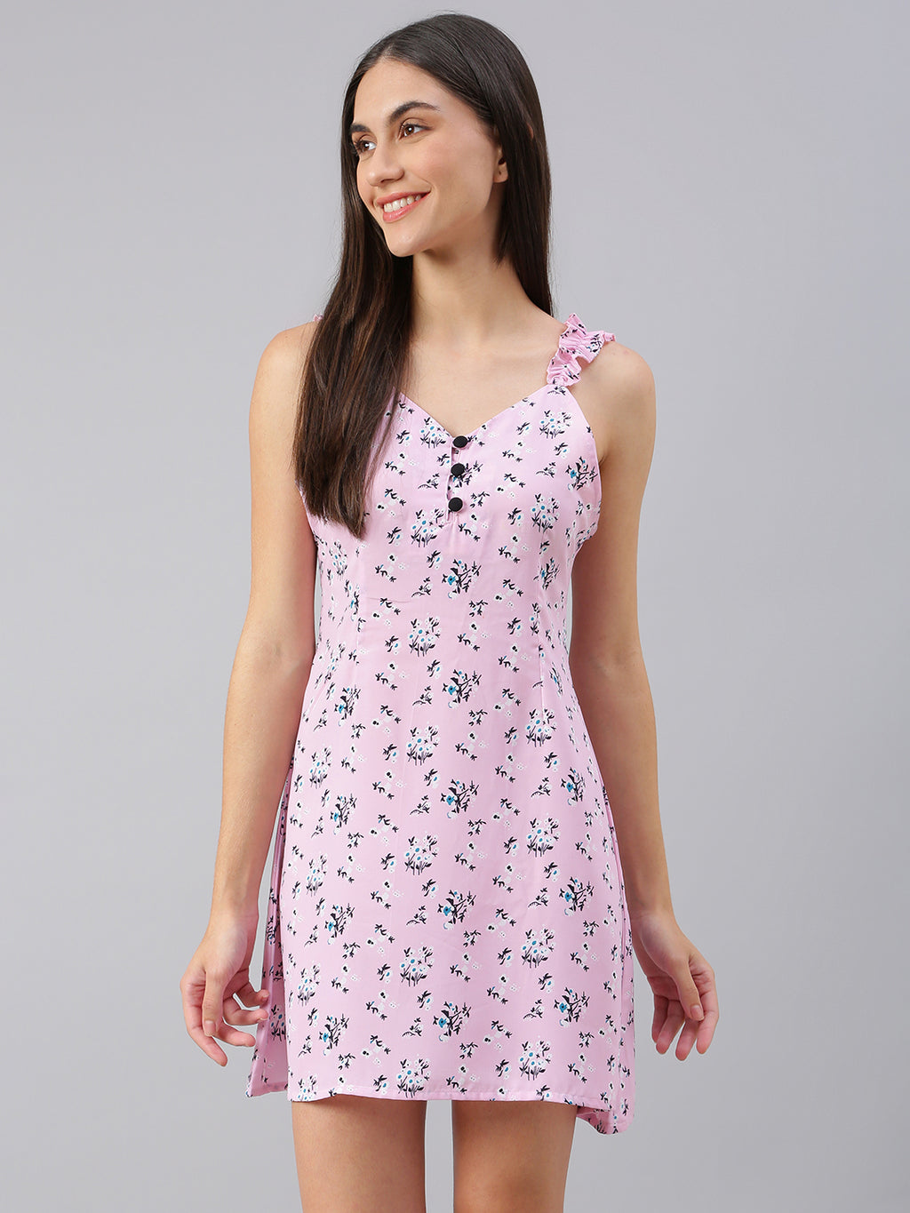 FLAMBOYANTTREND Floral Print Night Dress By Flamboyant Night Dress