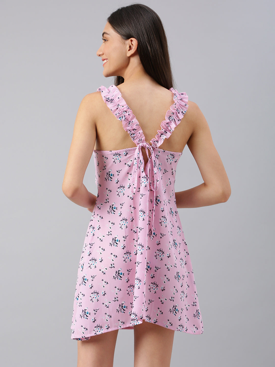 FLAMBOYANTTREND Floral Print Night Dress By Flamboyant Night Dress