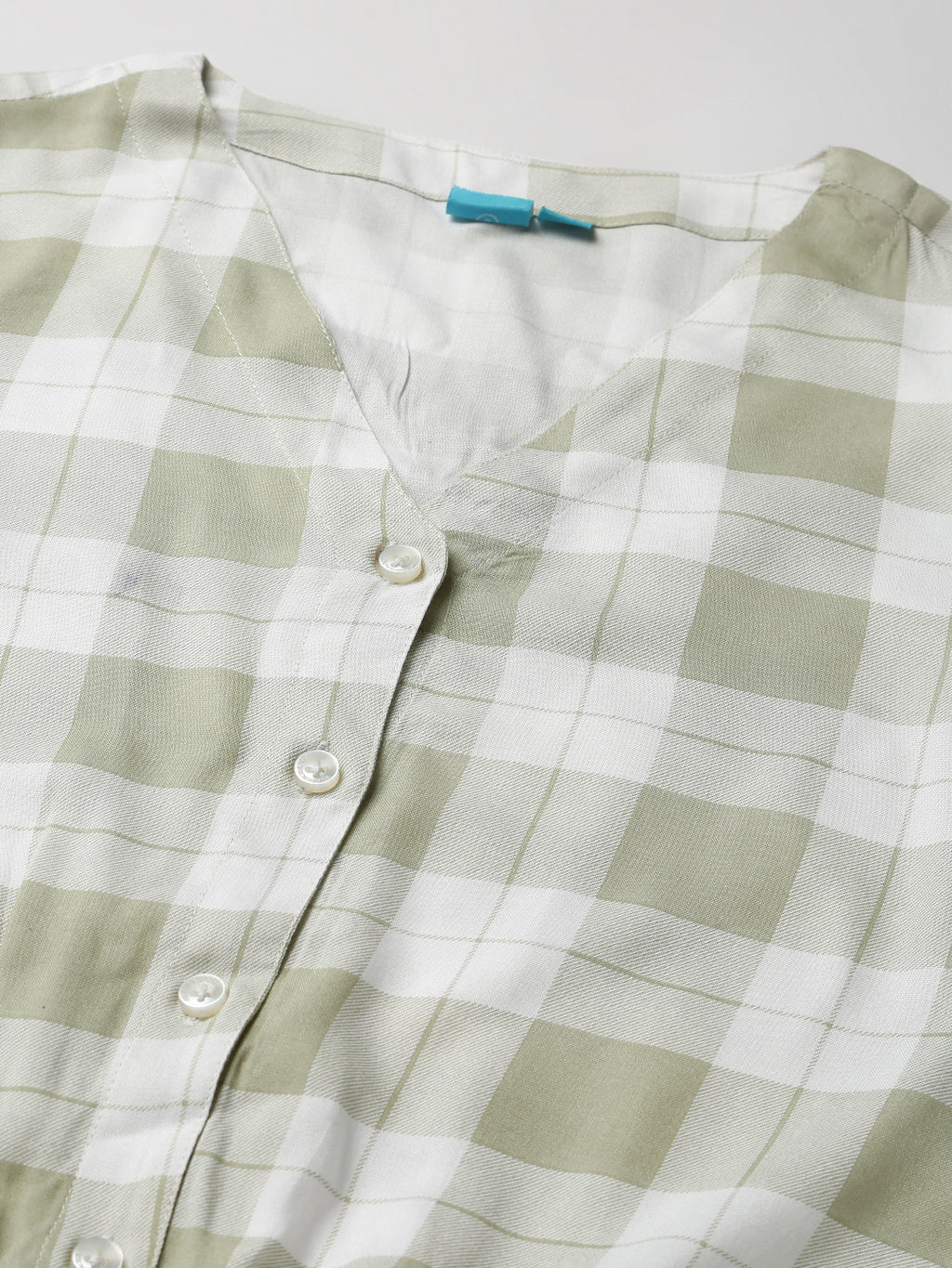 FLAMBOYANTTREND Green White Checked Jumpsuit By Flamboyant Jumpsuit
