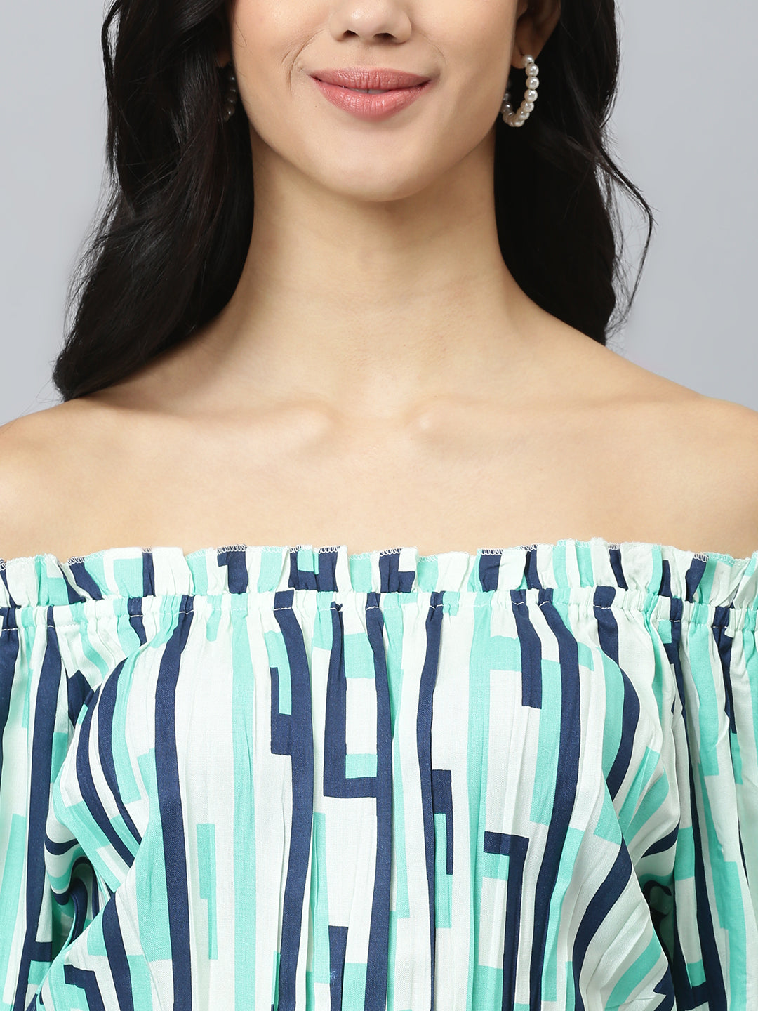FLAMBOYANTTREND Light Green Balloon Fit Top By Flamboyant Top