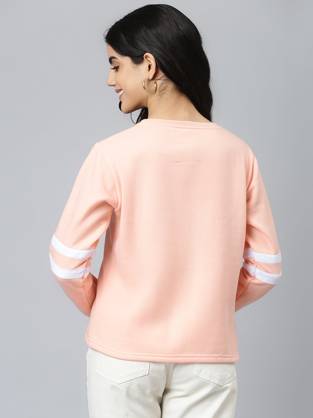 FLAMBOYANTTREND Pink Stripe Sweatshirt By Flamboyant Women's Sweatshirt