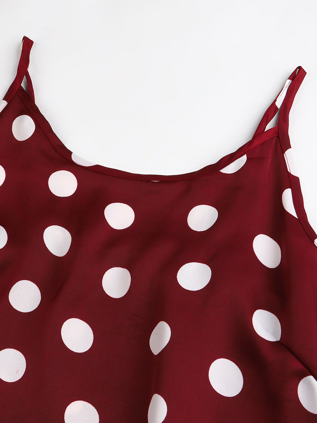 FLAMBOYANTTREND Satin Polka Dot Night Dress By Flamboyant Night Dress