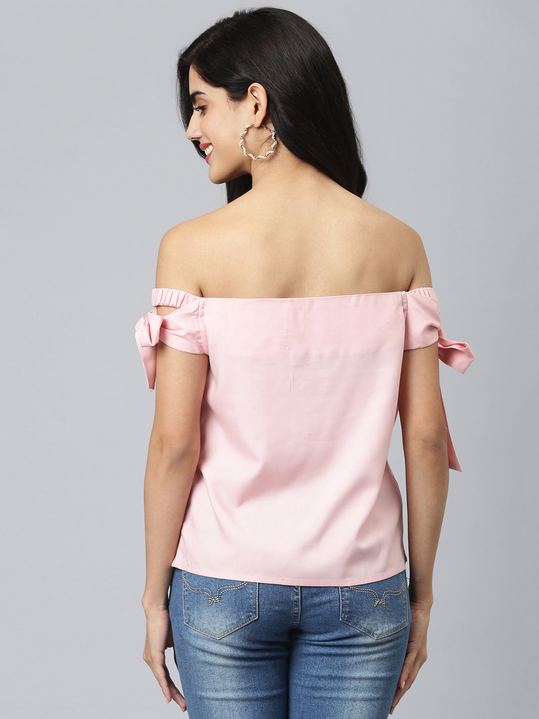 FLAMBOYANTTREND Solid Off-Shoulder Top By Flamboyant Top