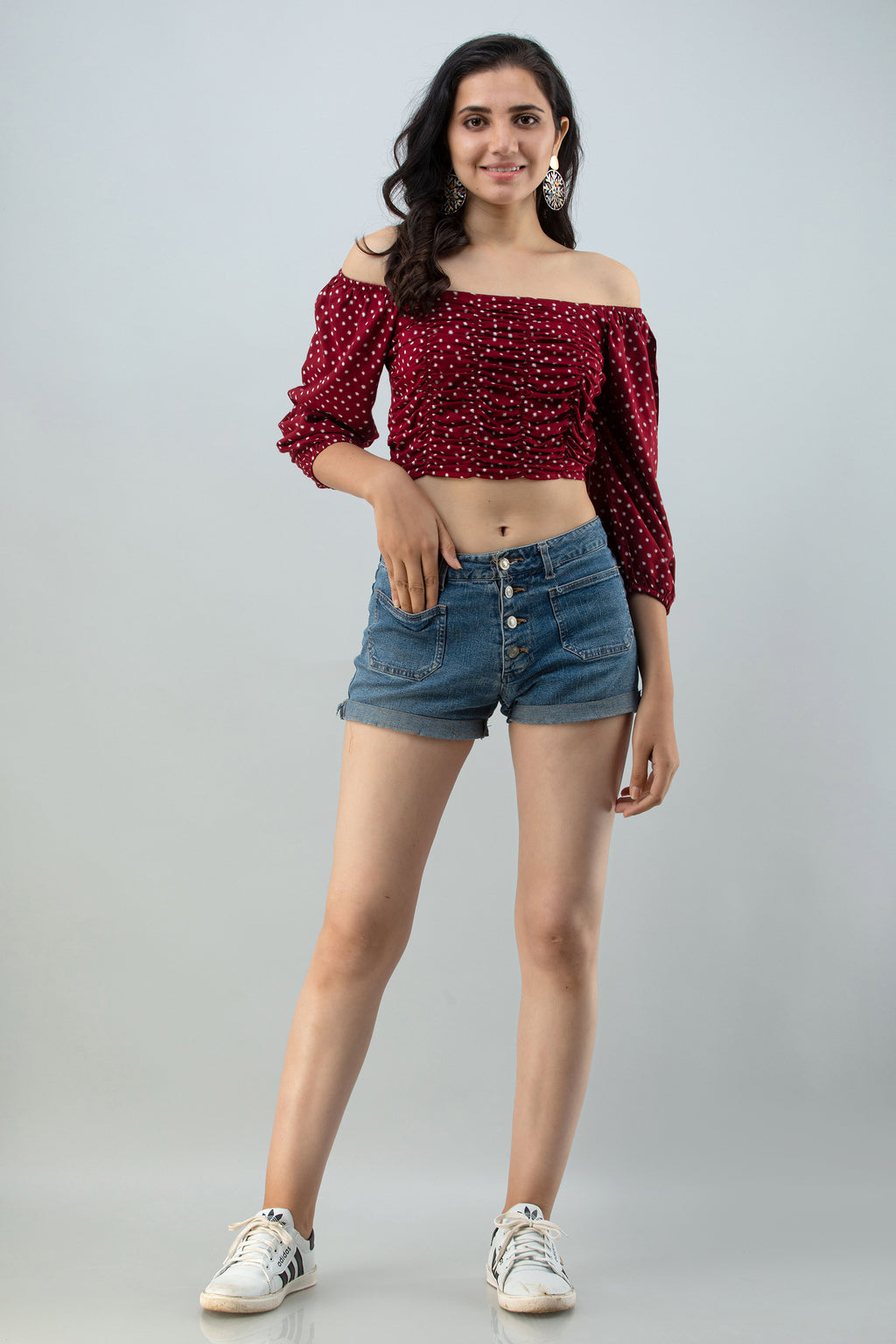FLAMBOYANTTREND Maroon Trendy Crop Top By Flamboyant Top