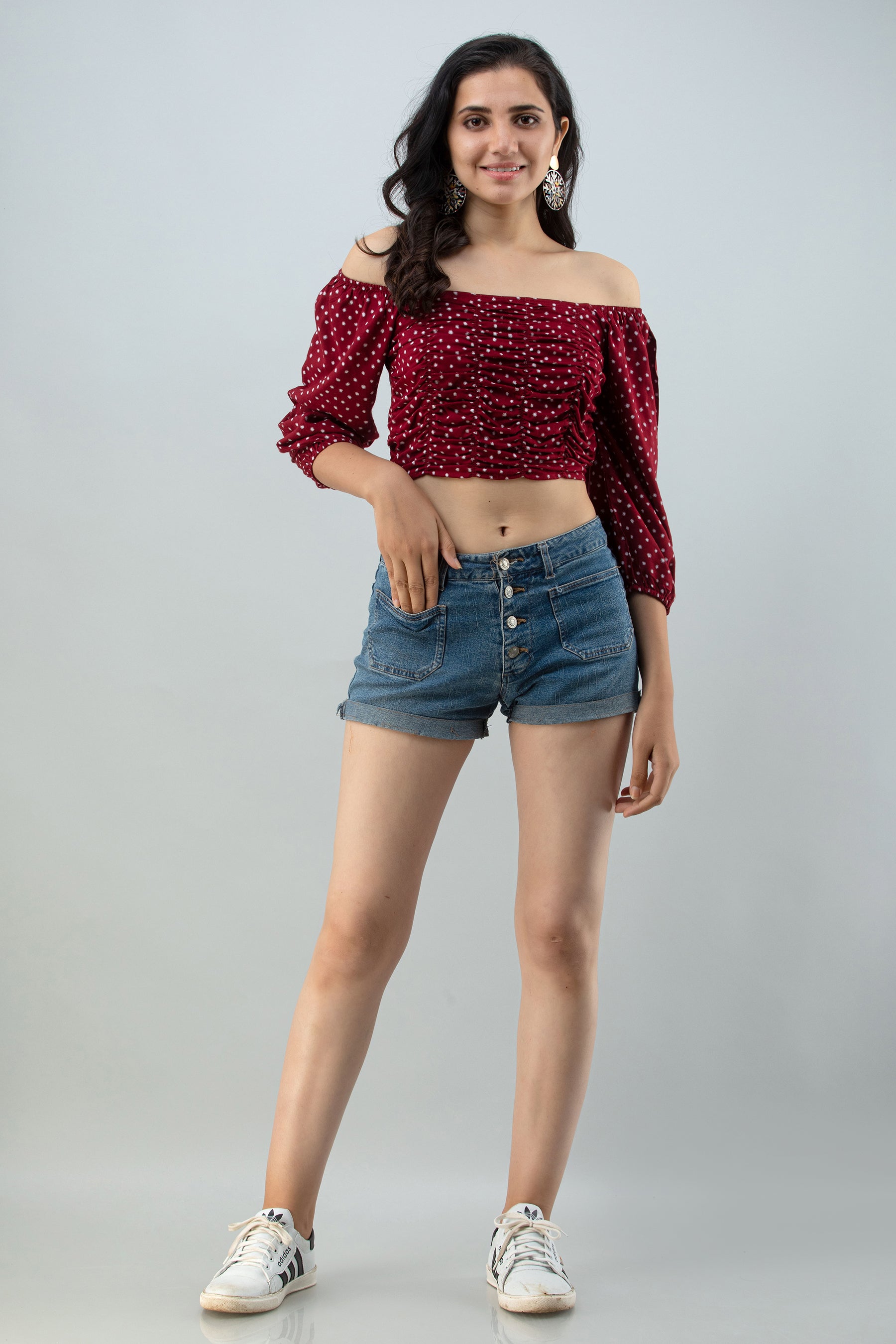 FLAMBOYANTTREND Maroon Trendy Crop Top By Flamboyant Top