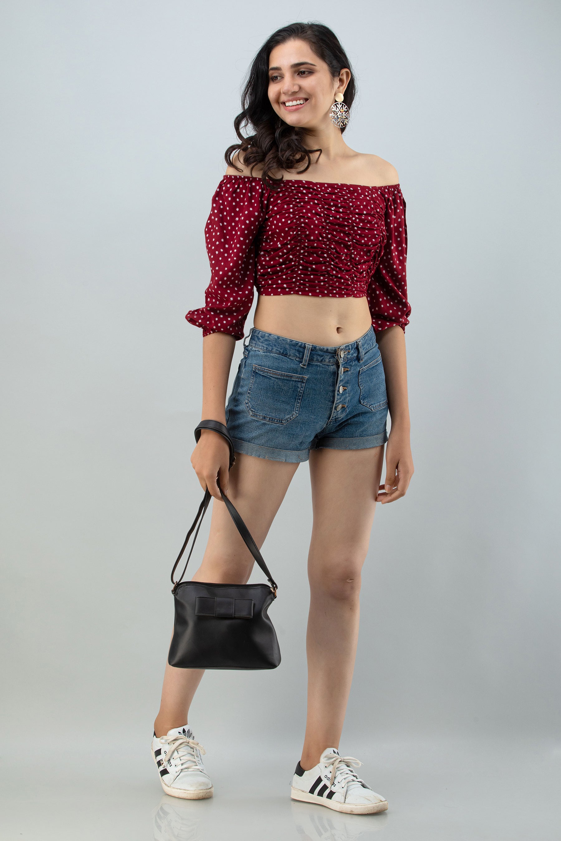 FLAMBOYANTTREND Maroon Trendy Crop Top By Flamboyant Top