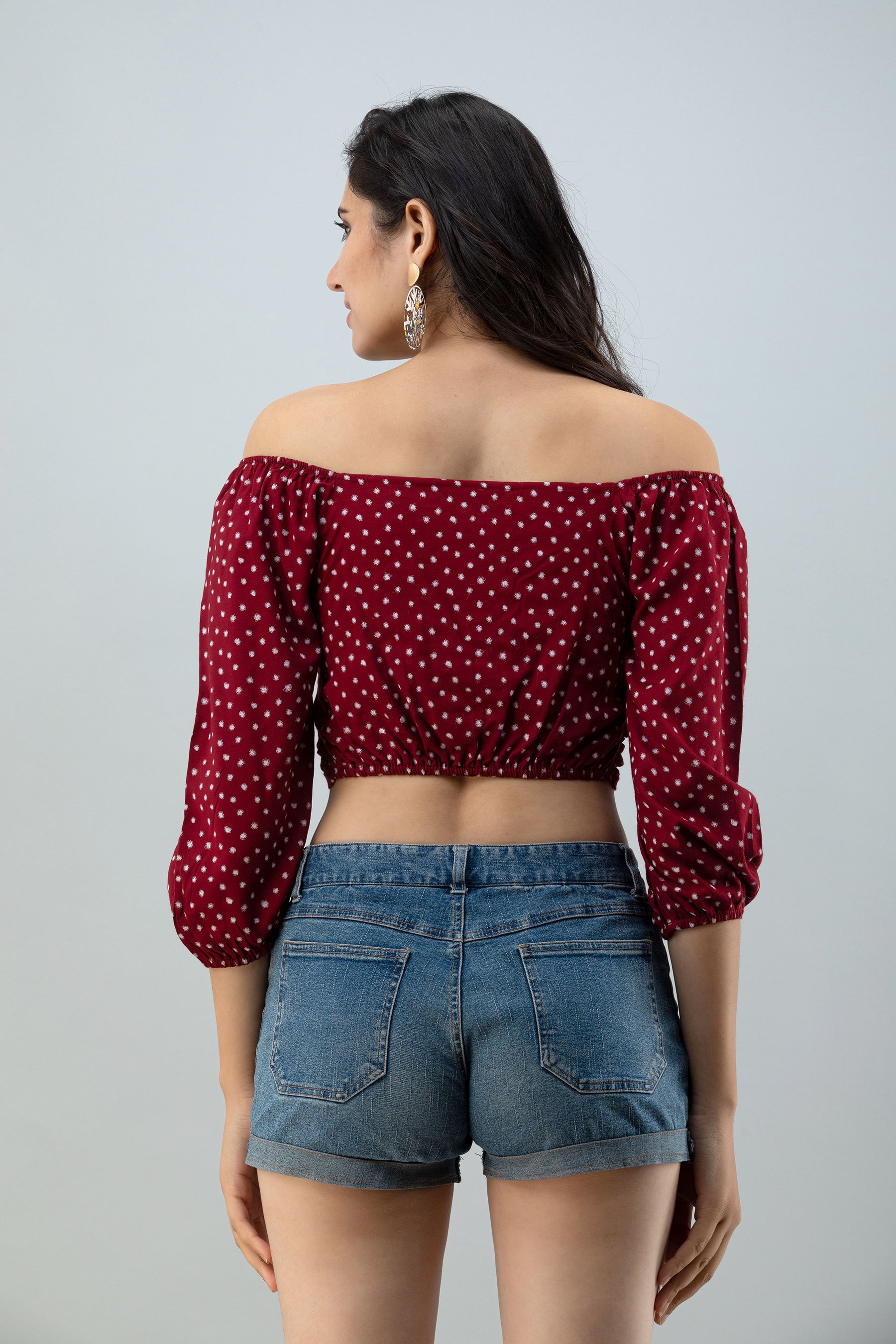 FLAMBOYANTTREND Maroon Trendy Crop Top By Flamboyant Top