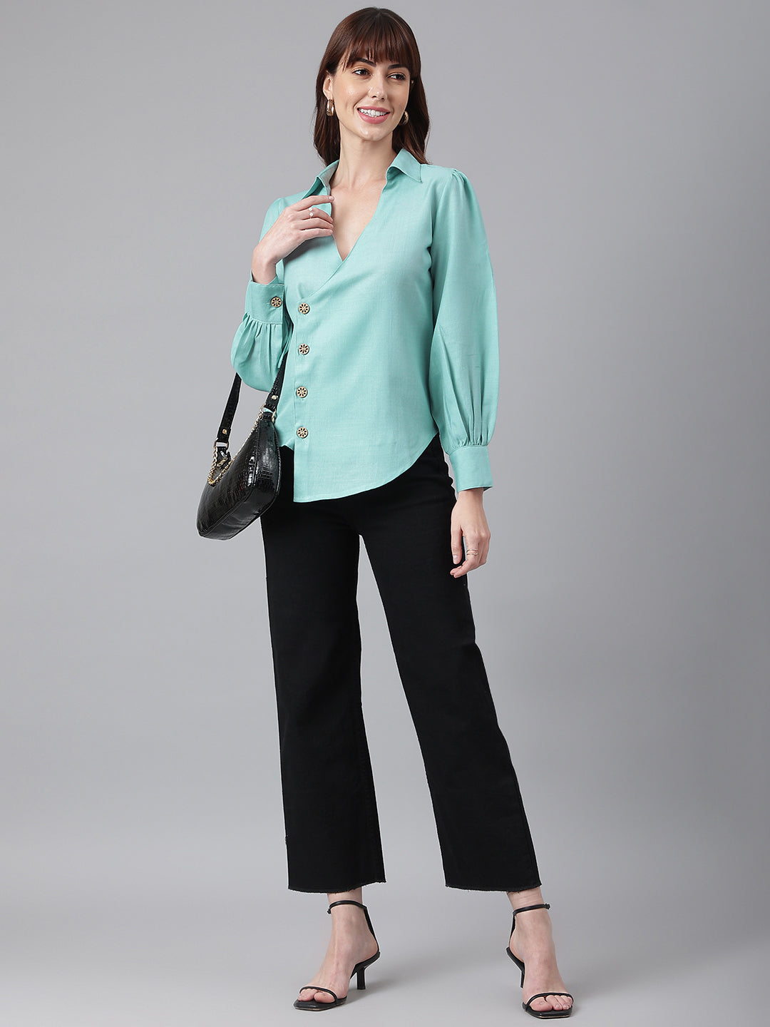 FLAMBOYANTTREND Trendy Solid Shirt By Flamboyant Tops
