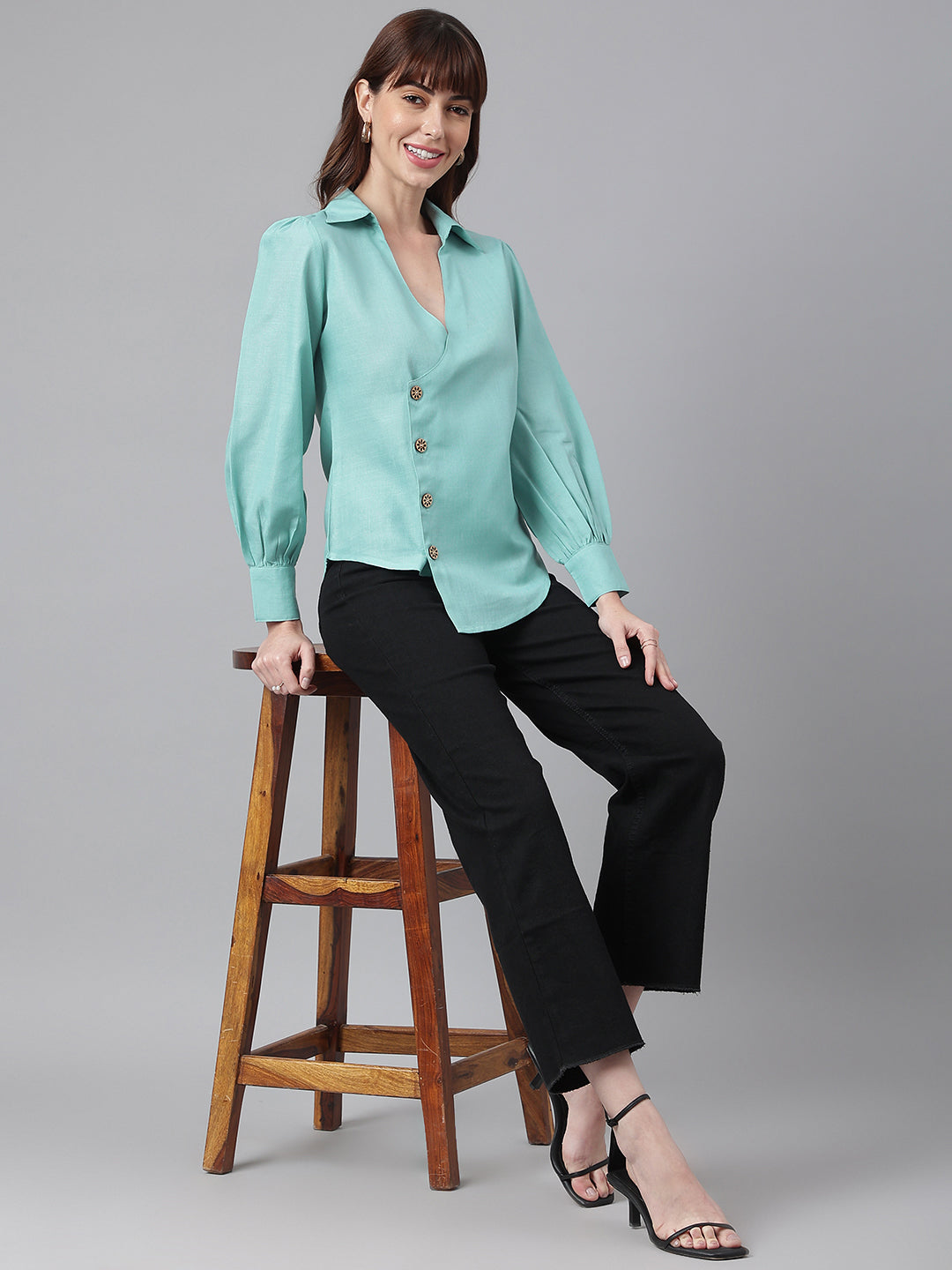 FLAMBOYANTTREND Trendy Solid Shirt By Flamboyant Tops