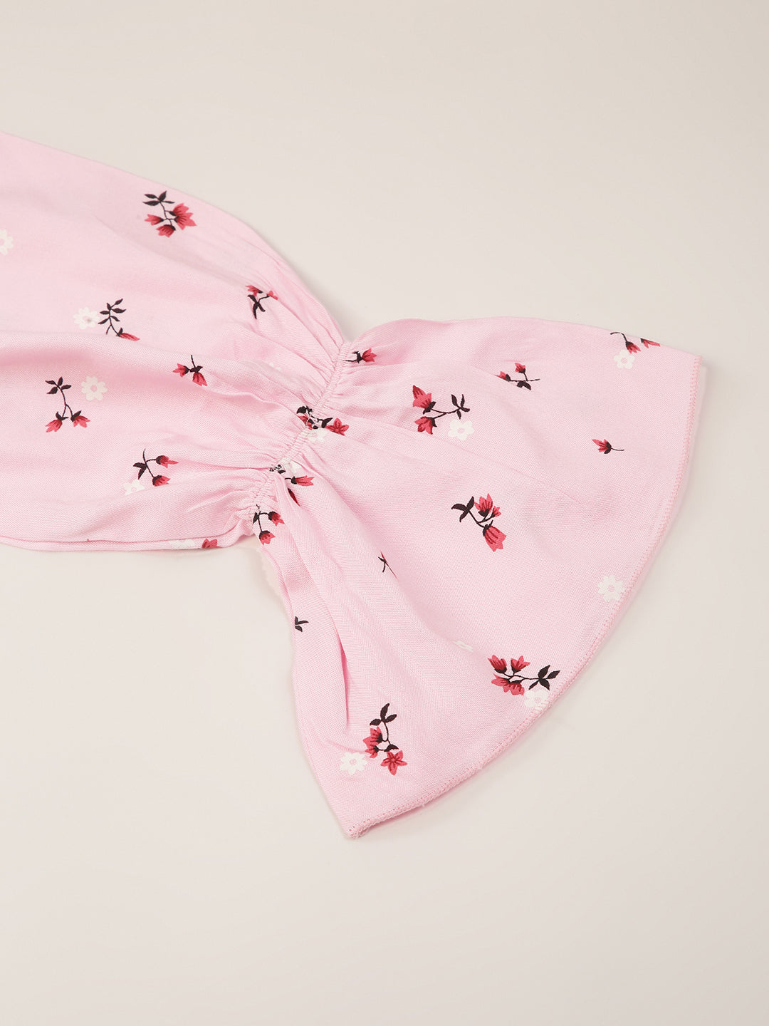 FLAMBOYANTTREND Pink Floral Printed Crop Top By Flamboyant Top