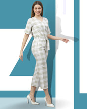 Load image into Gallery viewer, Green White Checked Jumpsuit
