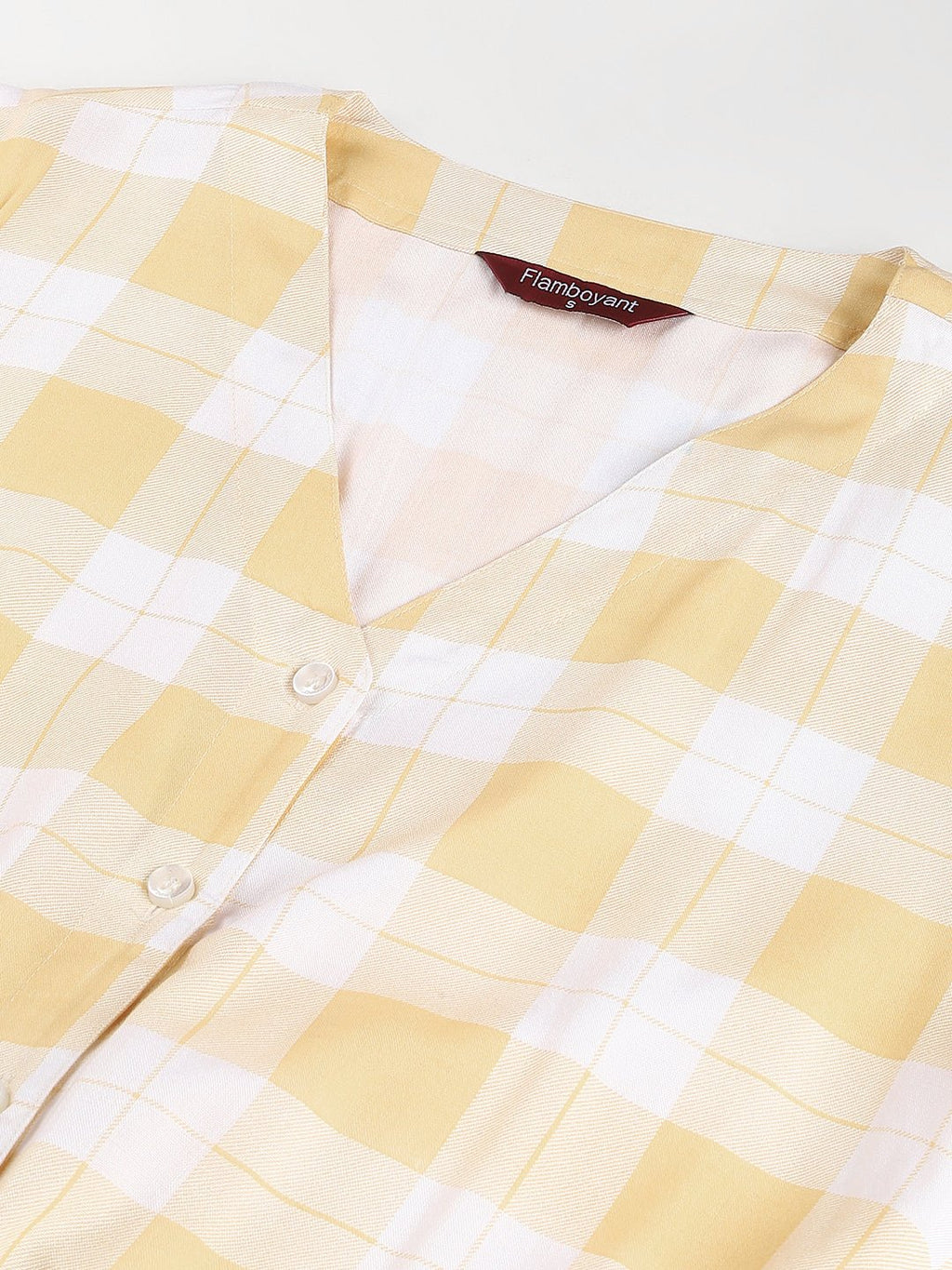 FLAMBOYANTTREND Yellow White Checked Jumpsuit By Flamboyant Jumpsuit