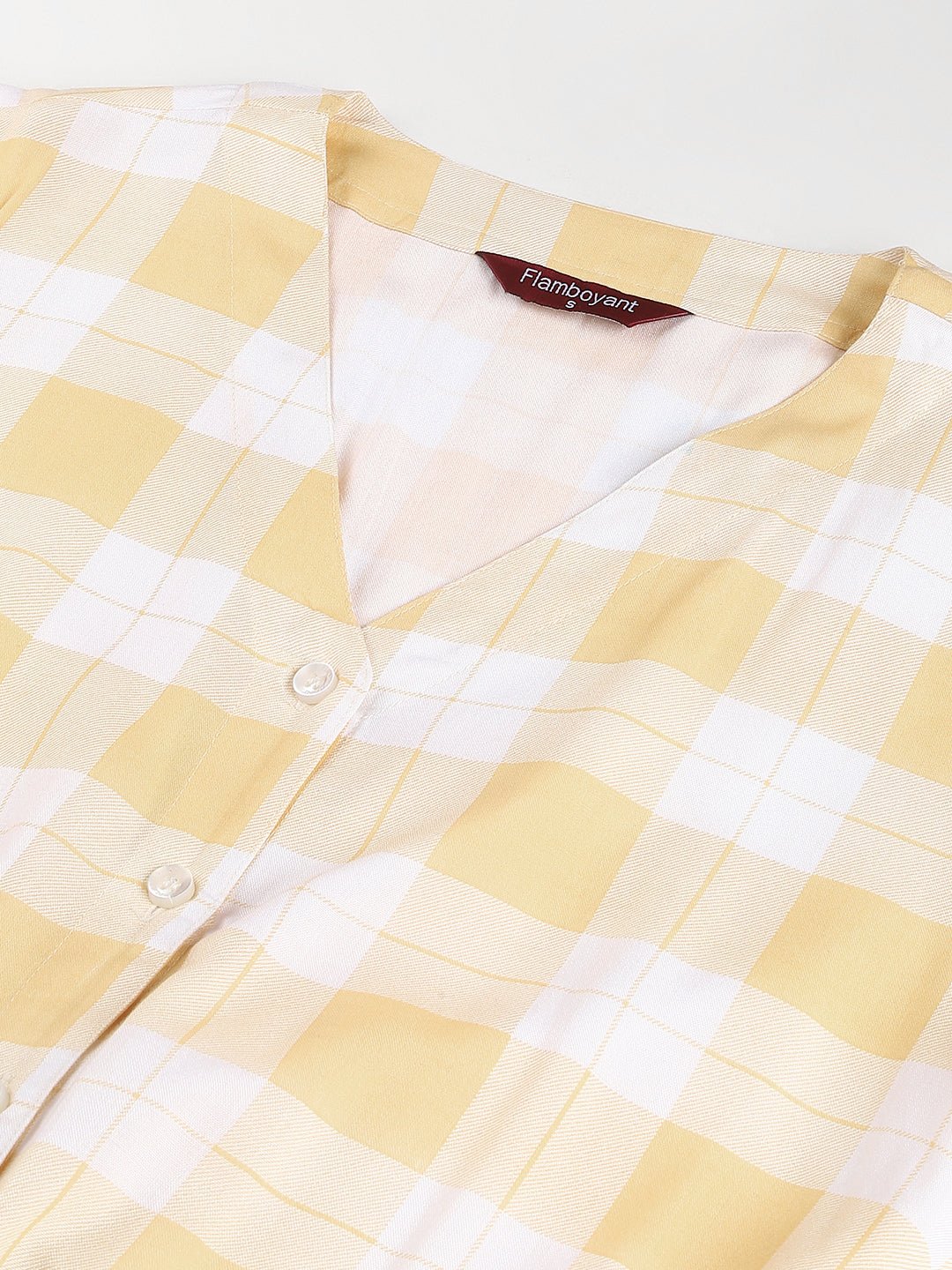 FLAMBOYANTTREND Yellow White Checked Jumpsuit By Flamboyant Jumpsuit