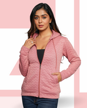 Load image into Gallery viewer, Zig Zac Print Knitted Jacket (Pink)
