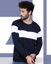 Load image into Gallery viewer, Navy Blue Striped Sweatshirt
